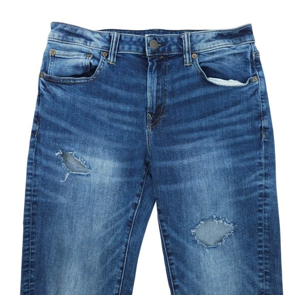 American Eagle Next Level Flex Slim Straight Jeans Mens 32 x 33 Distressed Denim - Picture 9 of 15